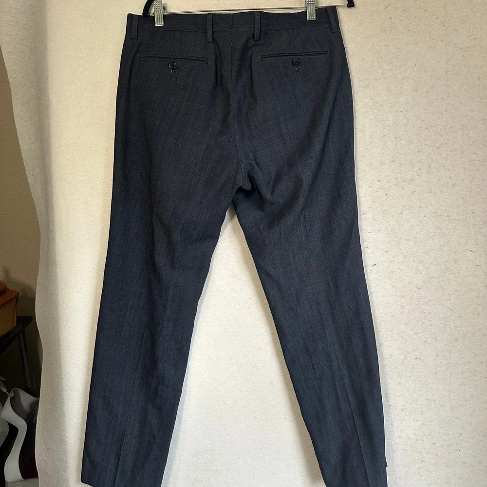Banana Republic Mens 33x30 Slim Fit Navy Blue 100% Wool Dress‎ Pants Trousers